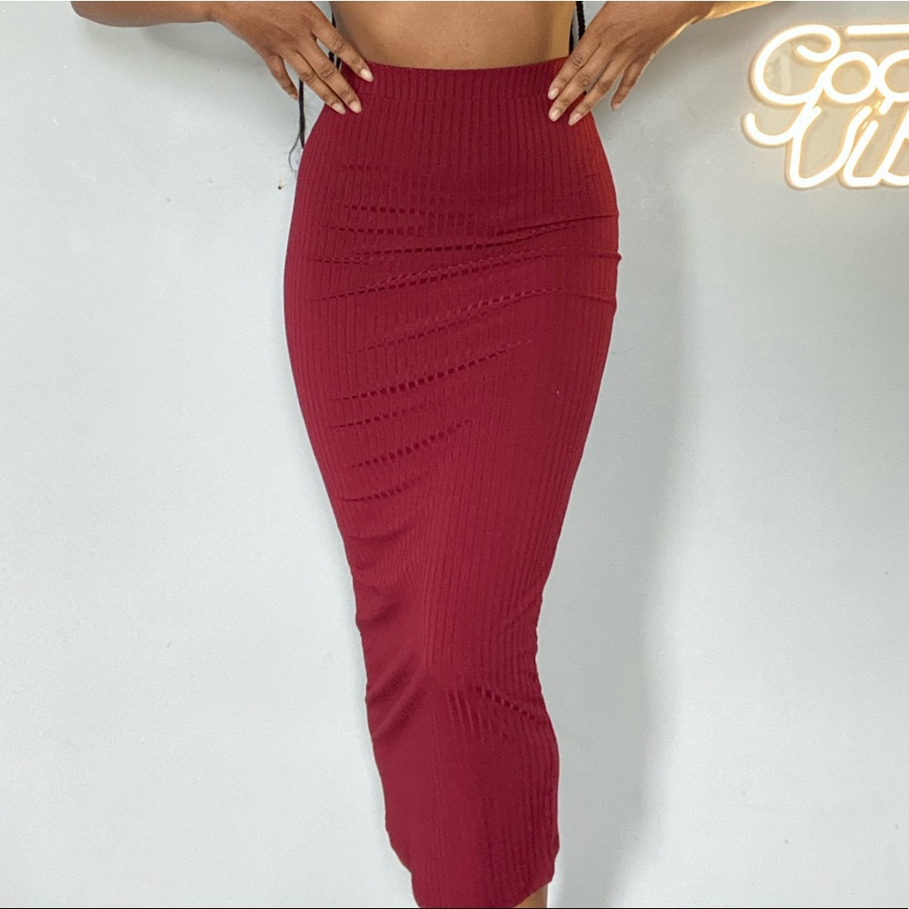 Burgundy Pencil Skirt